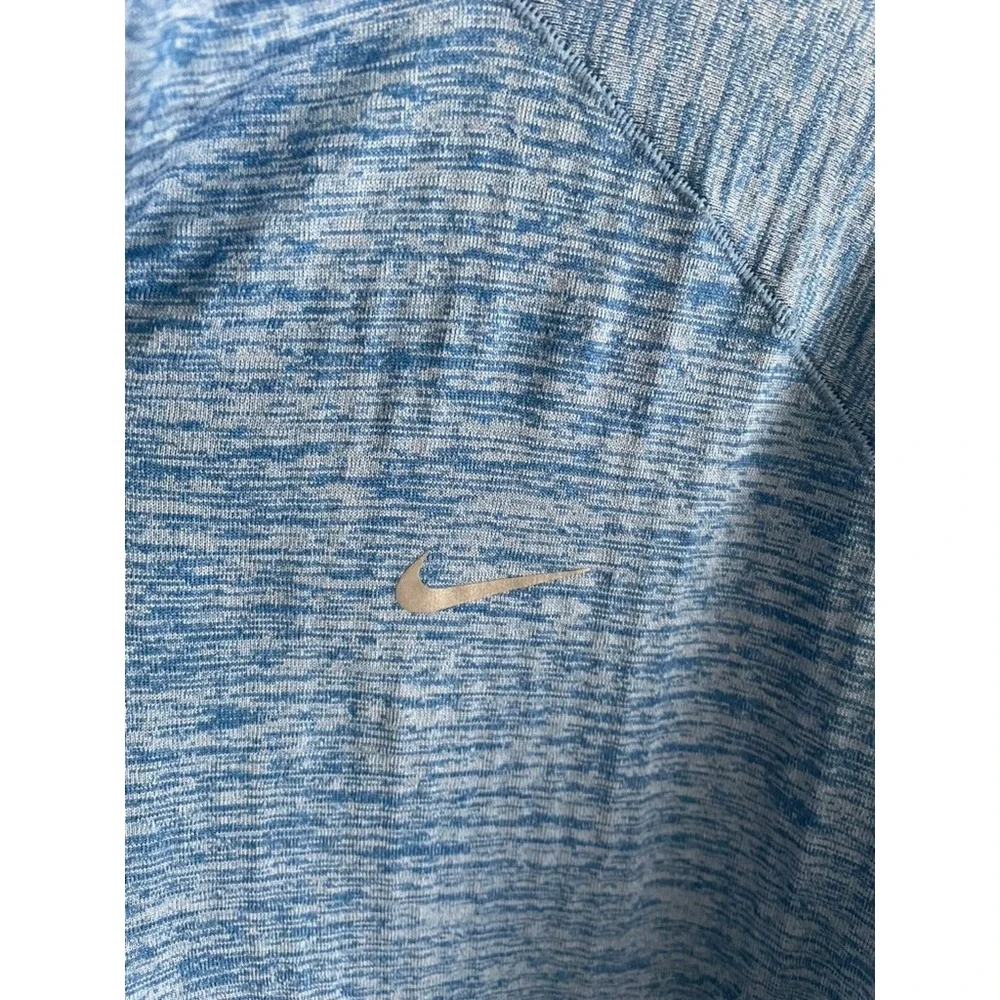 Nike Dri-FIT Element Half Zip Running Top Blue Space Dye Heathered Pullover L